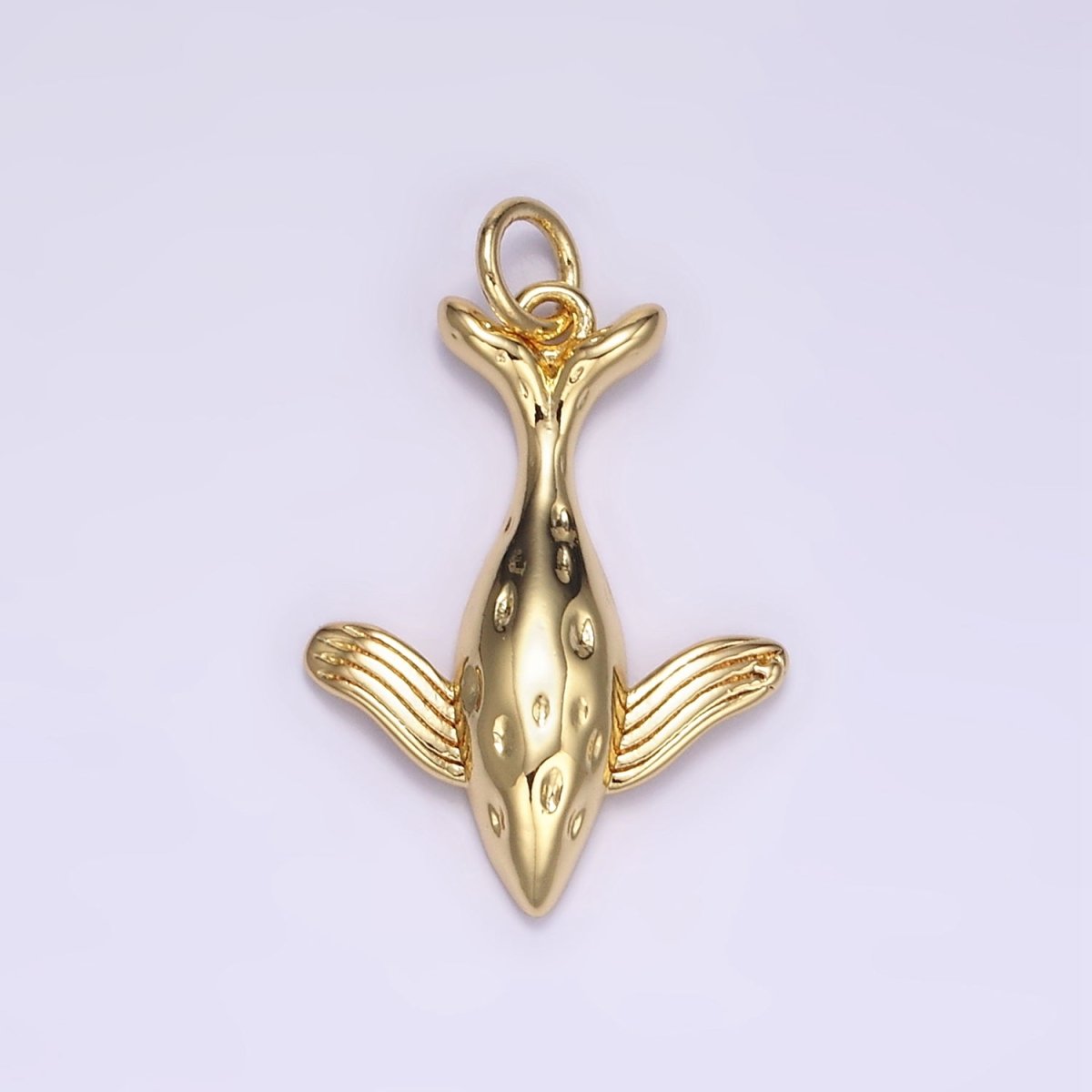 24K Gold Filled Hammered Fish Animal Minimalist Charm | M127 - DLUXCA
