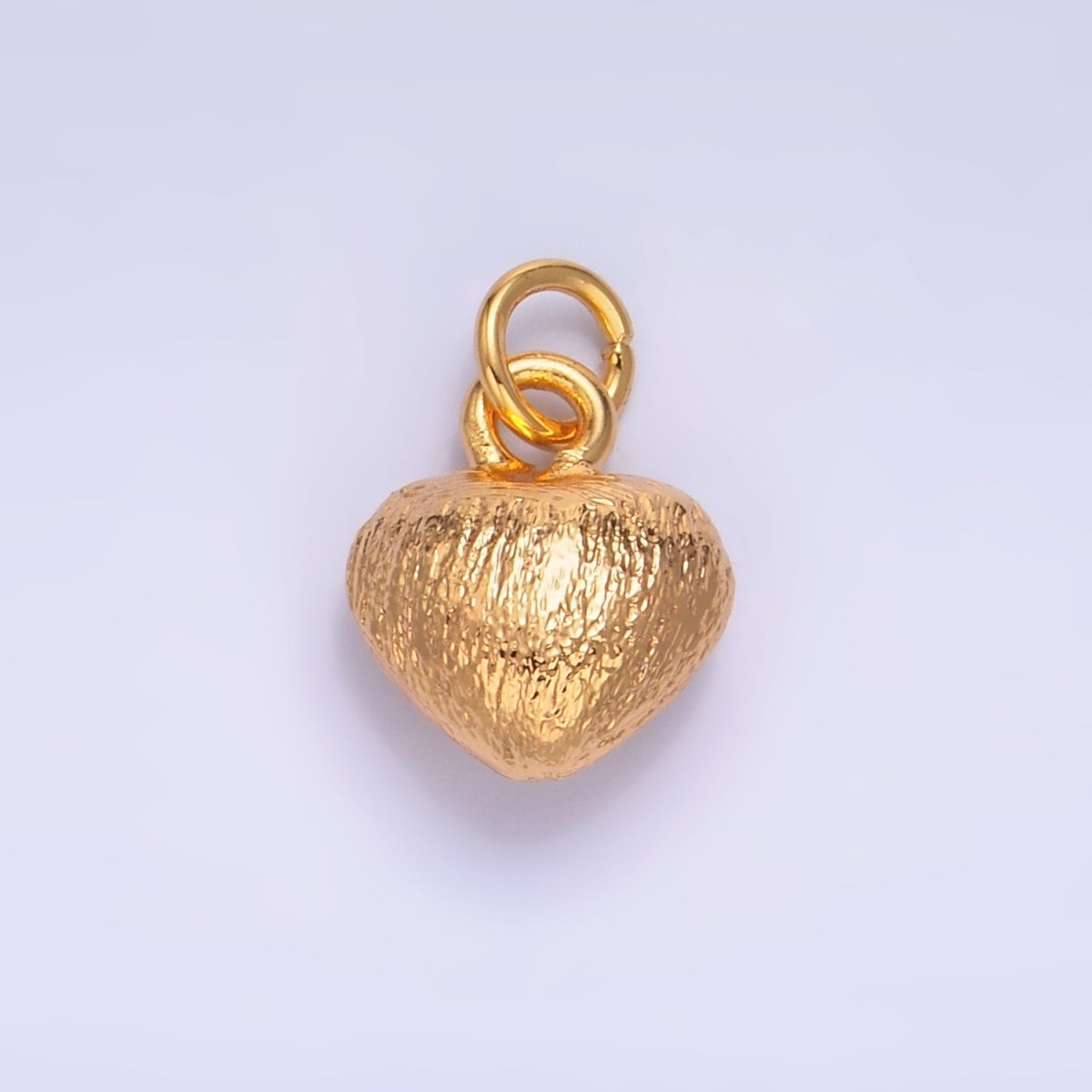 24K Gold Filled Hammered Heart Charm in Gold & Silver | W265 - DLUXCA