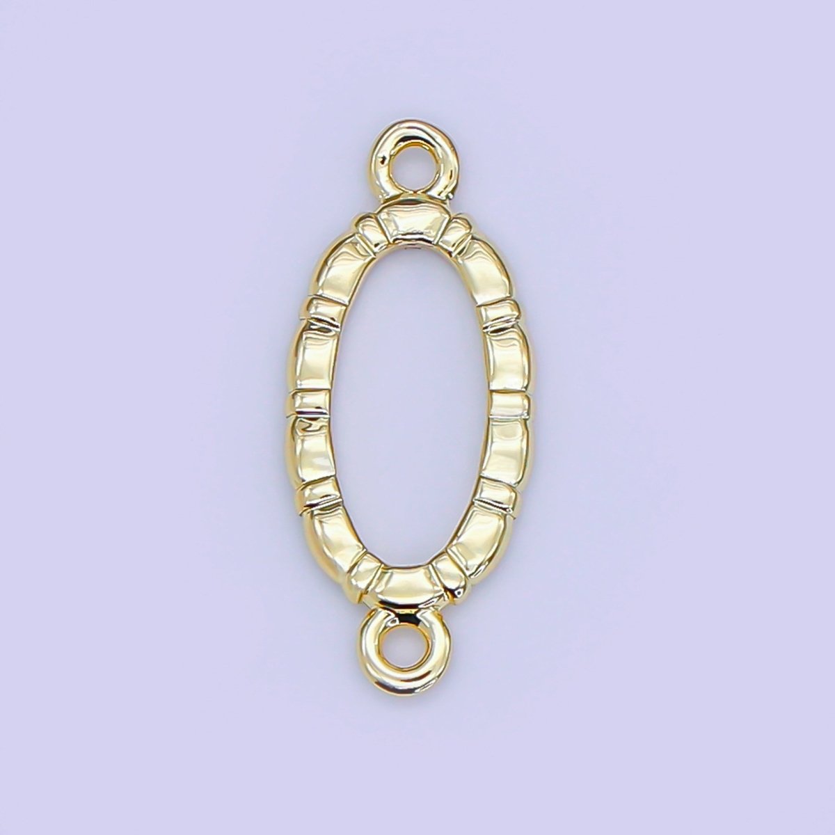 24K Gold Filled Hammered Oval Connector | Y - 015 - DLUXCA