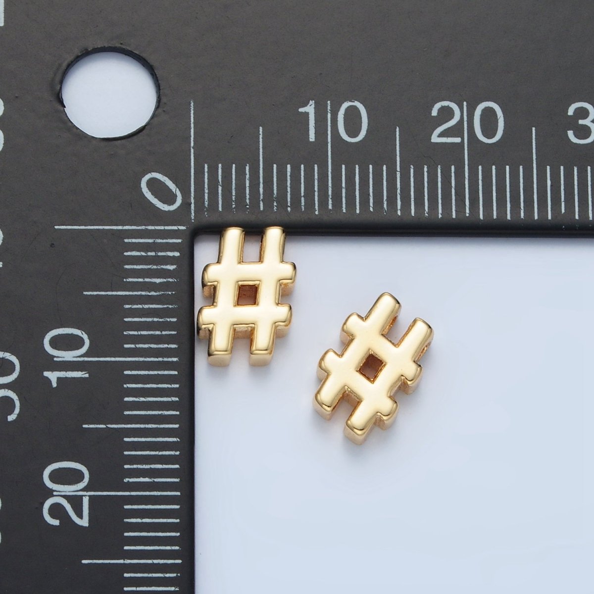 24K Gold Filled Hashtag # Spacer Beads | B - 909 - DLUXCA