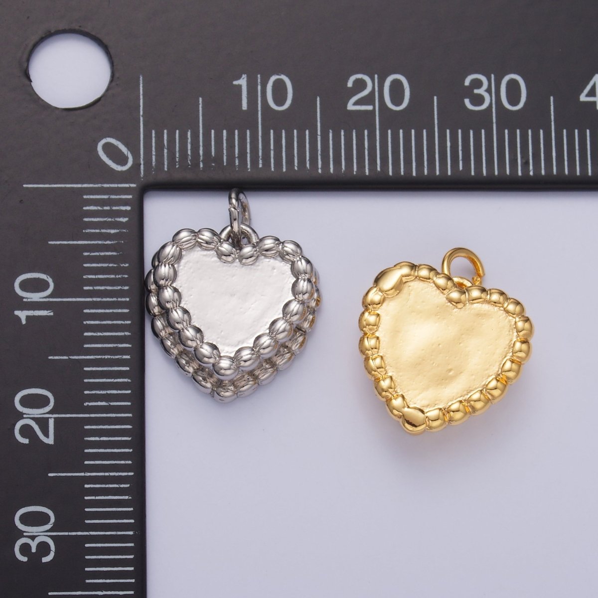 24K Gold Filled Heart Cake Pastry Desert Multidimensional Charm in Gold & Silver | W413 - DLUXCA