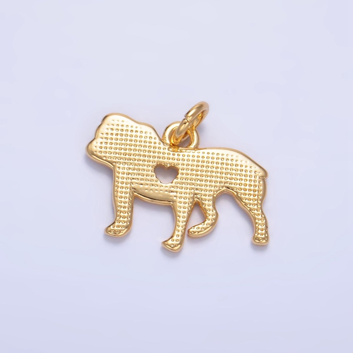 24K Gold Filled Heart Dog Pet Charm | W114 - DLUXCA