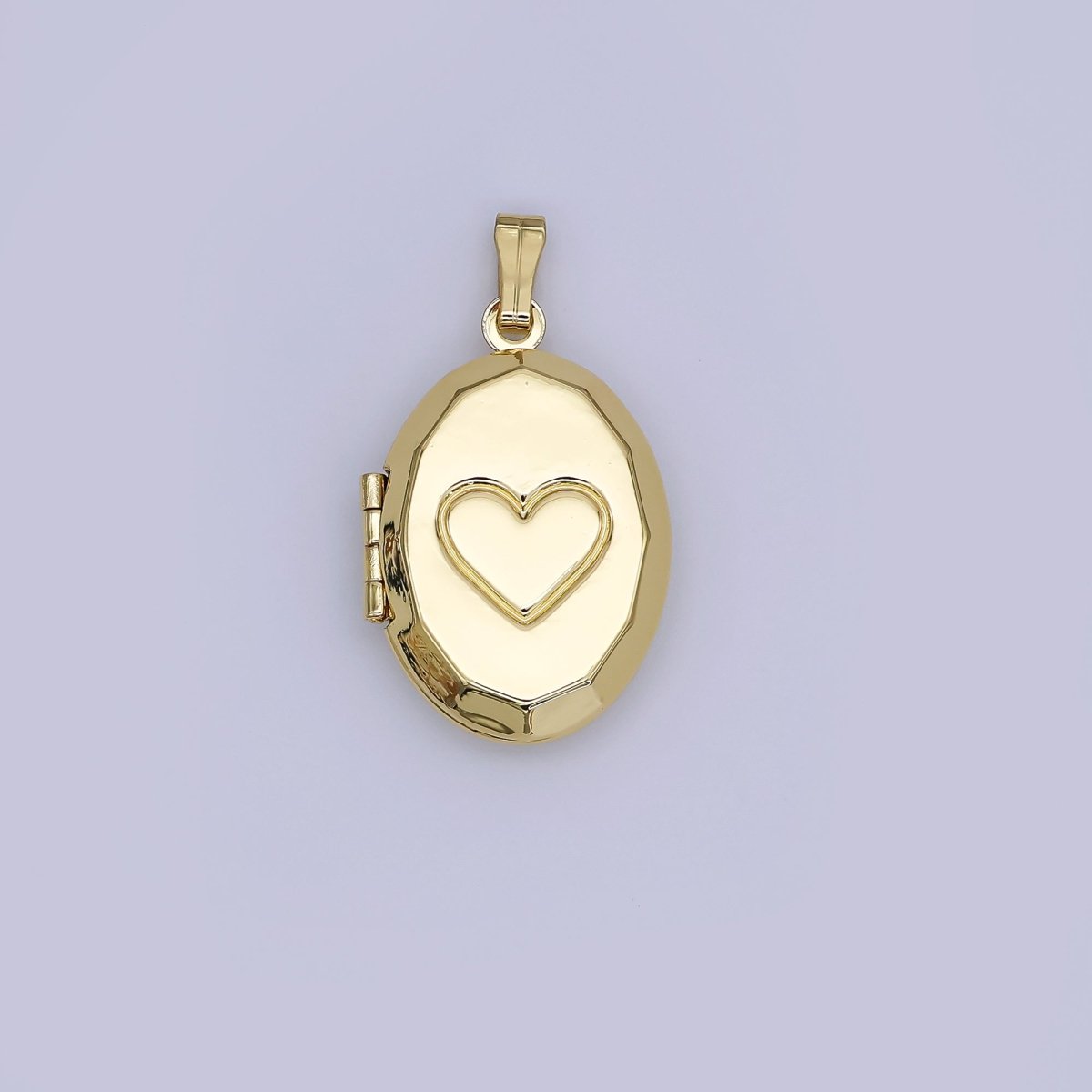 24K Gold Filled Heart Locket Pendant for Photo Charm | AH - 489 - DLUXCA