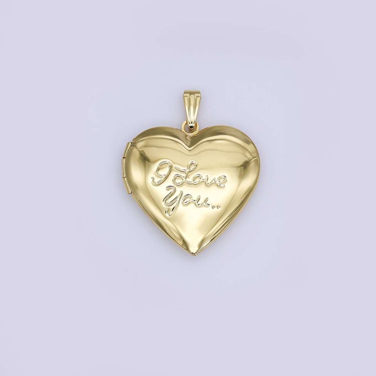 24K Gold Filled Heart Locket Pendant I love You Charm | AH486 - DLUXCA