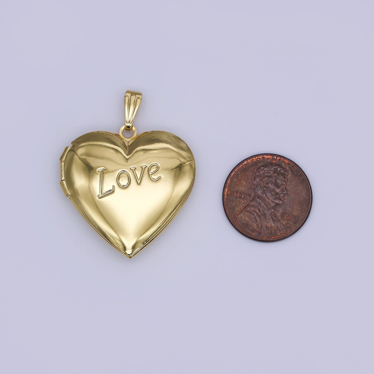 24K Gold Filled Heart Locket Pendant Love Photo Charm | AH484 - DLUXCA