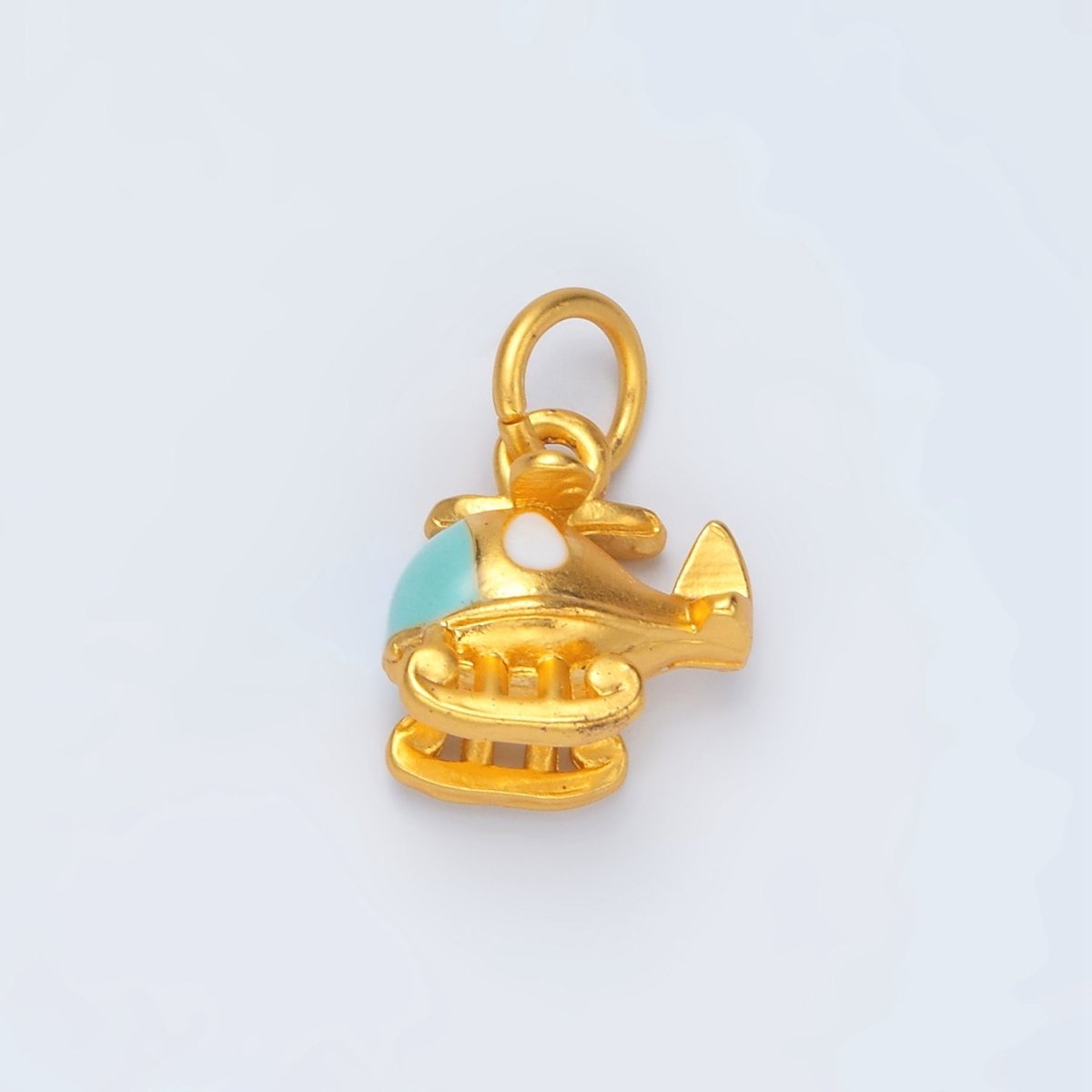 24K Gold Filled Helicopter Travel Enamel Mini Charm | M153 - DLUXCA