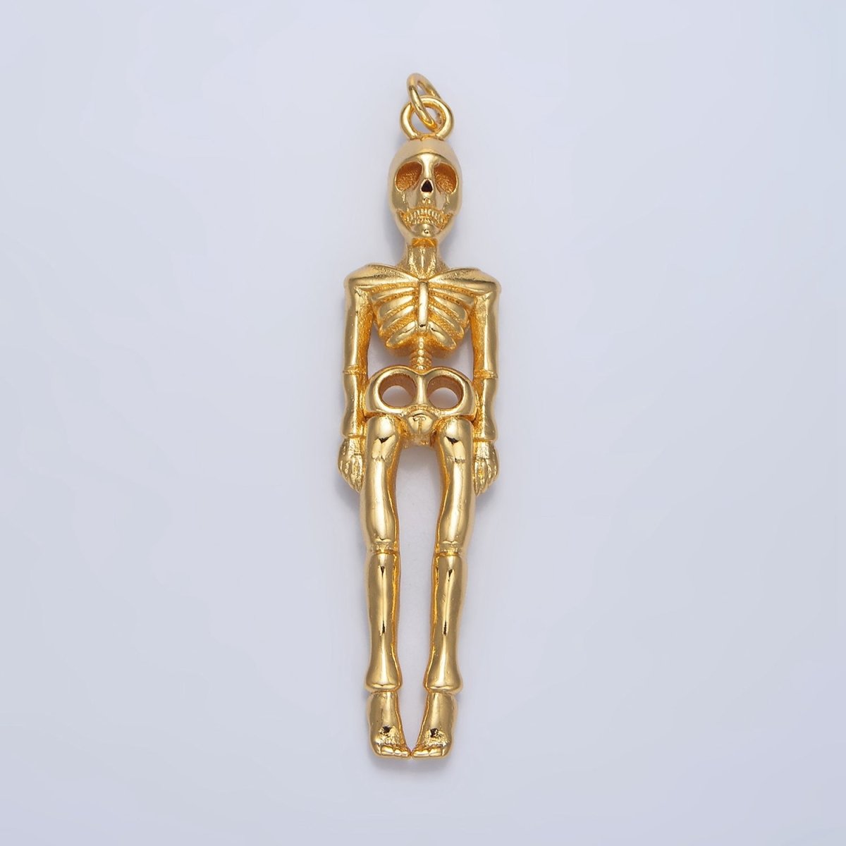 24K Gold Filled Human Skeleton Anatomy Halloween Holiday Charm | X895 - DLUXCA