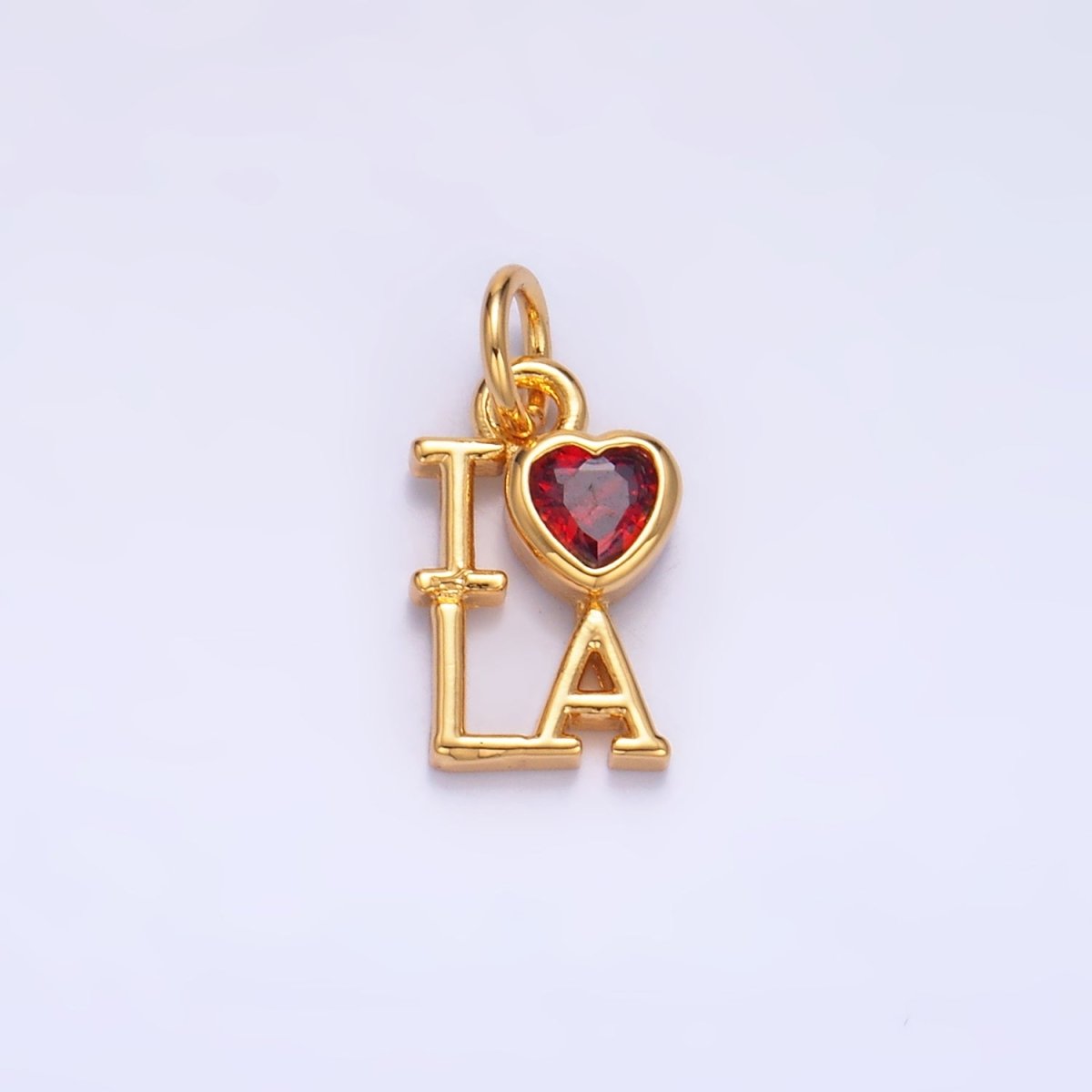 24K Gold Filled "I LOVE LA" (Los Angeles) Script CZ Charm | W322 - DLUXCA