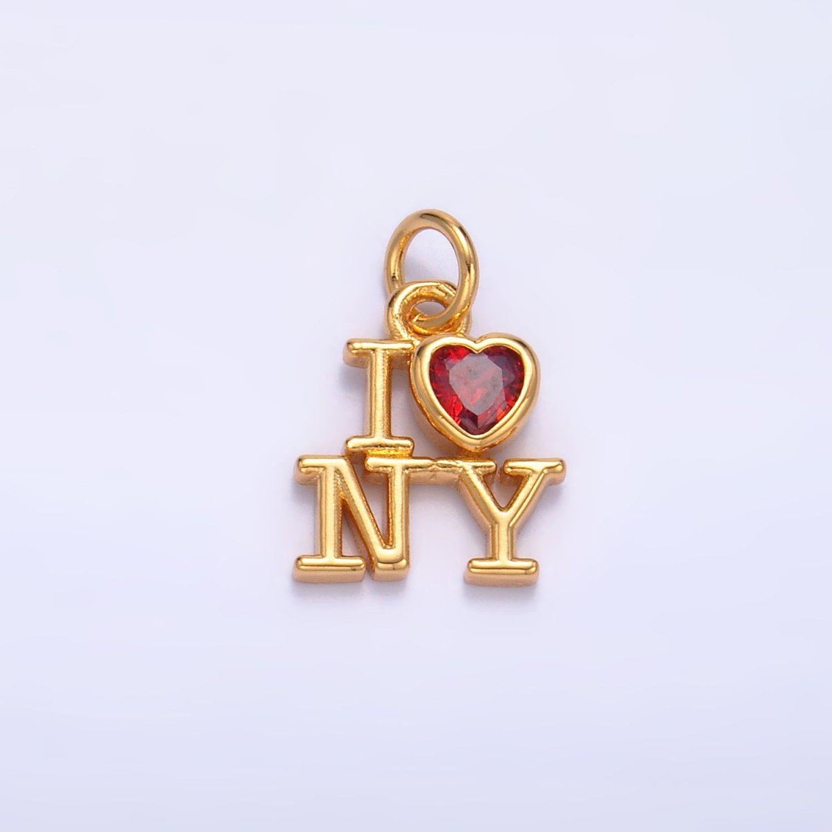 24K Gold Filled "I LOVE LA, NY" (Los Angeles, New York) City Script CZ Charm | W322 W323 - DLUXCA