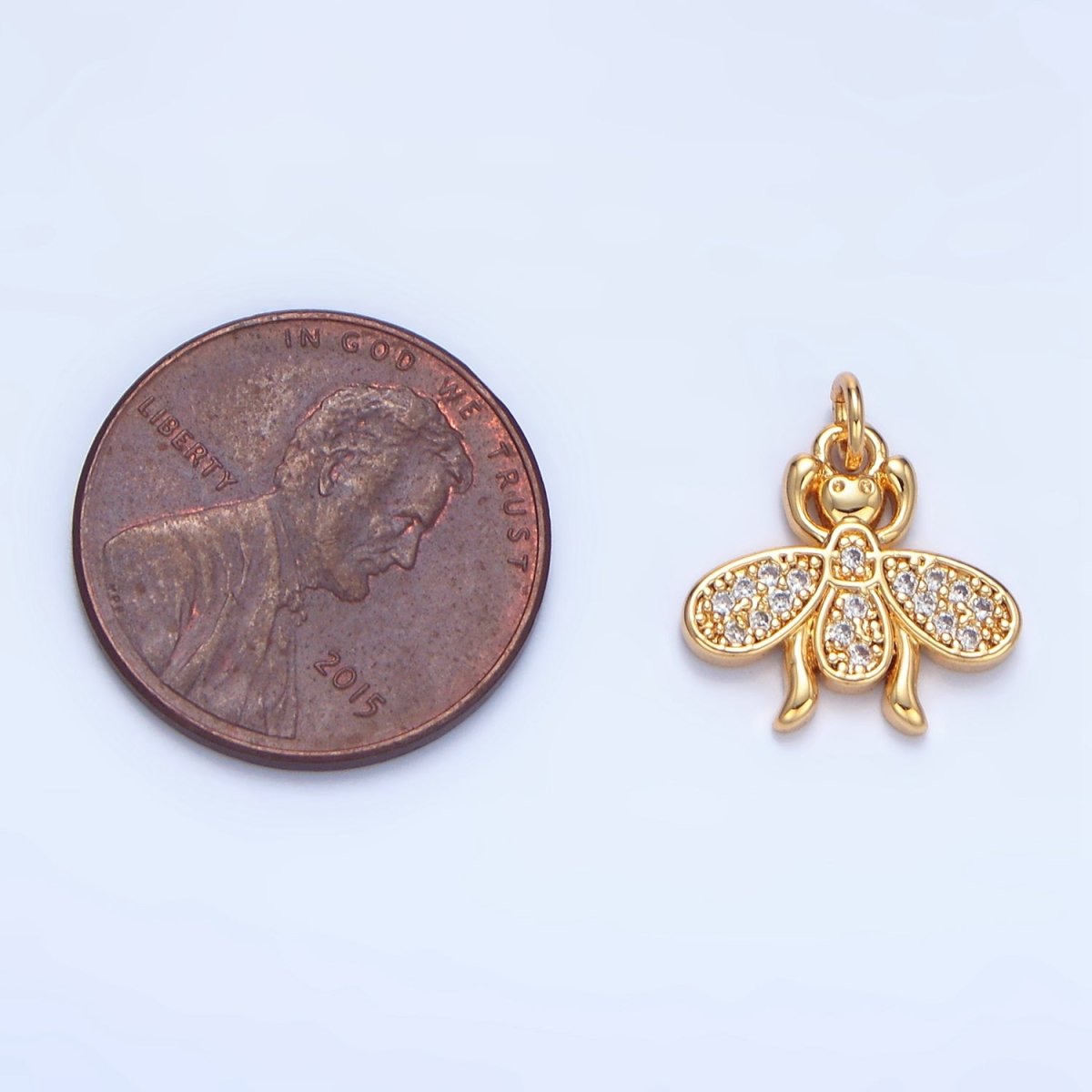 24K Gold Filled Insect Bug Animal Micro Paved CZ Charm | X870 - DLUXCA