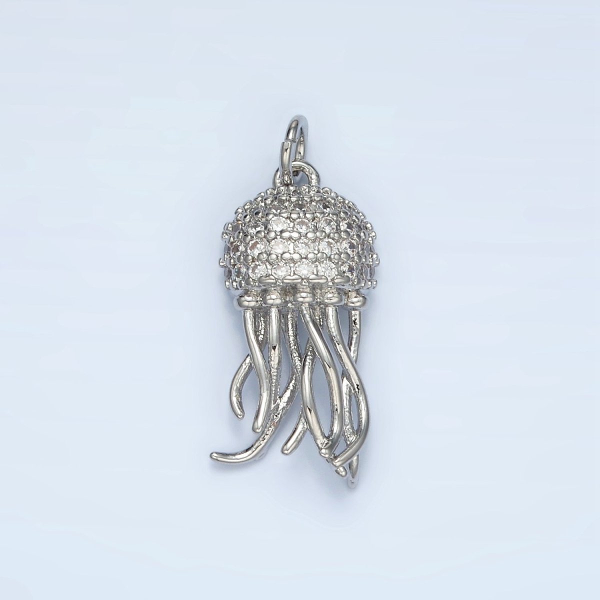 24K Gold Filled Jellyfish Micro Paved CZ Charm in Gold & Silver | AG863 - DLUXCA