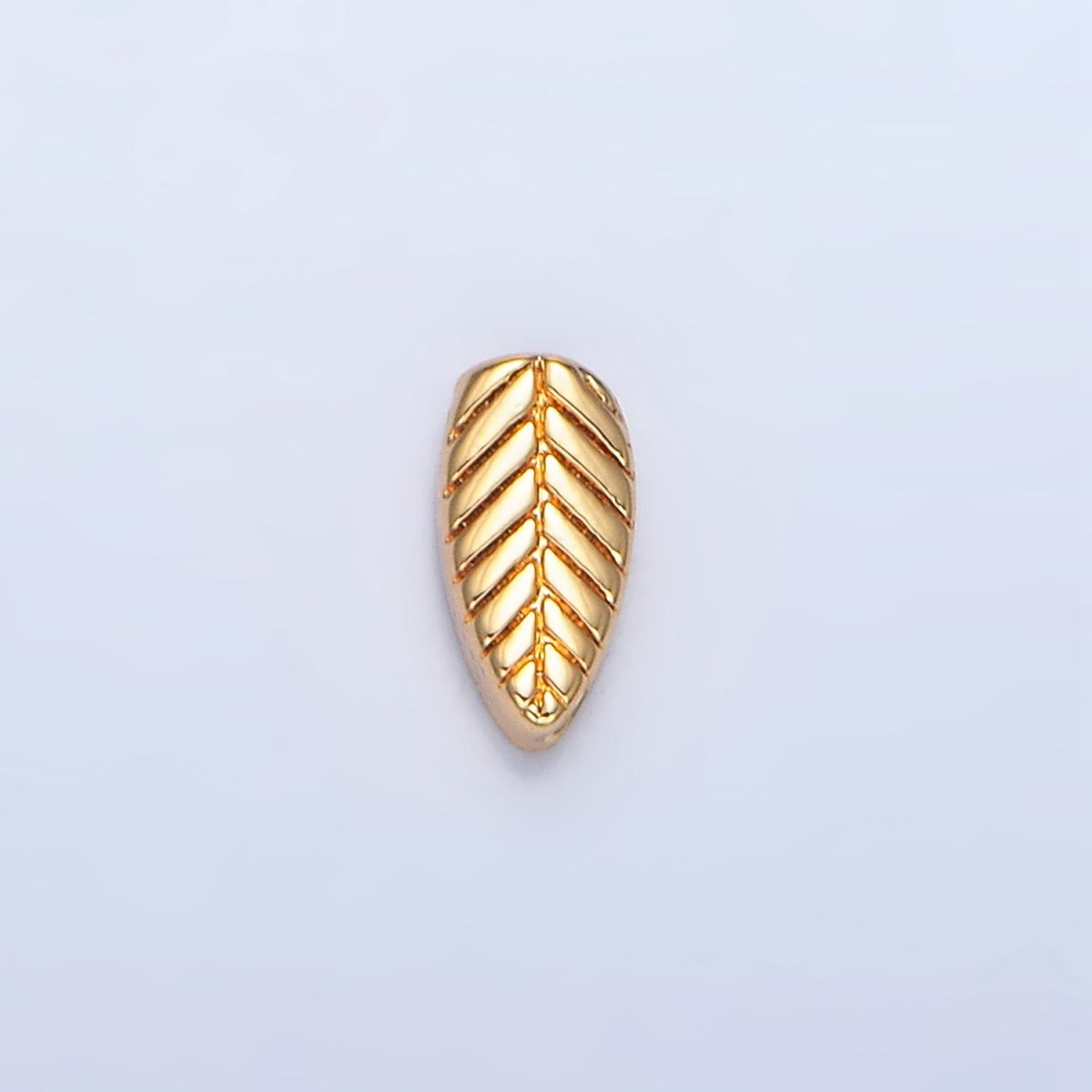 24K Gold Filled Leaf Nature Engraved Bead in Gold & Silver | B912 - DLUXCA