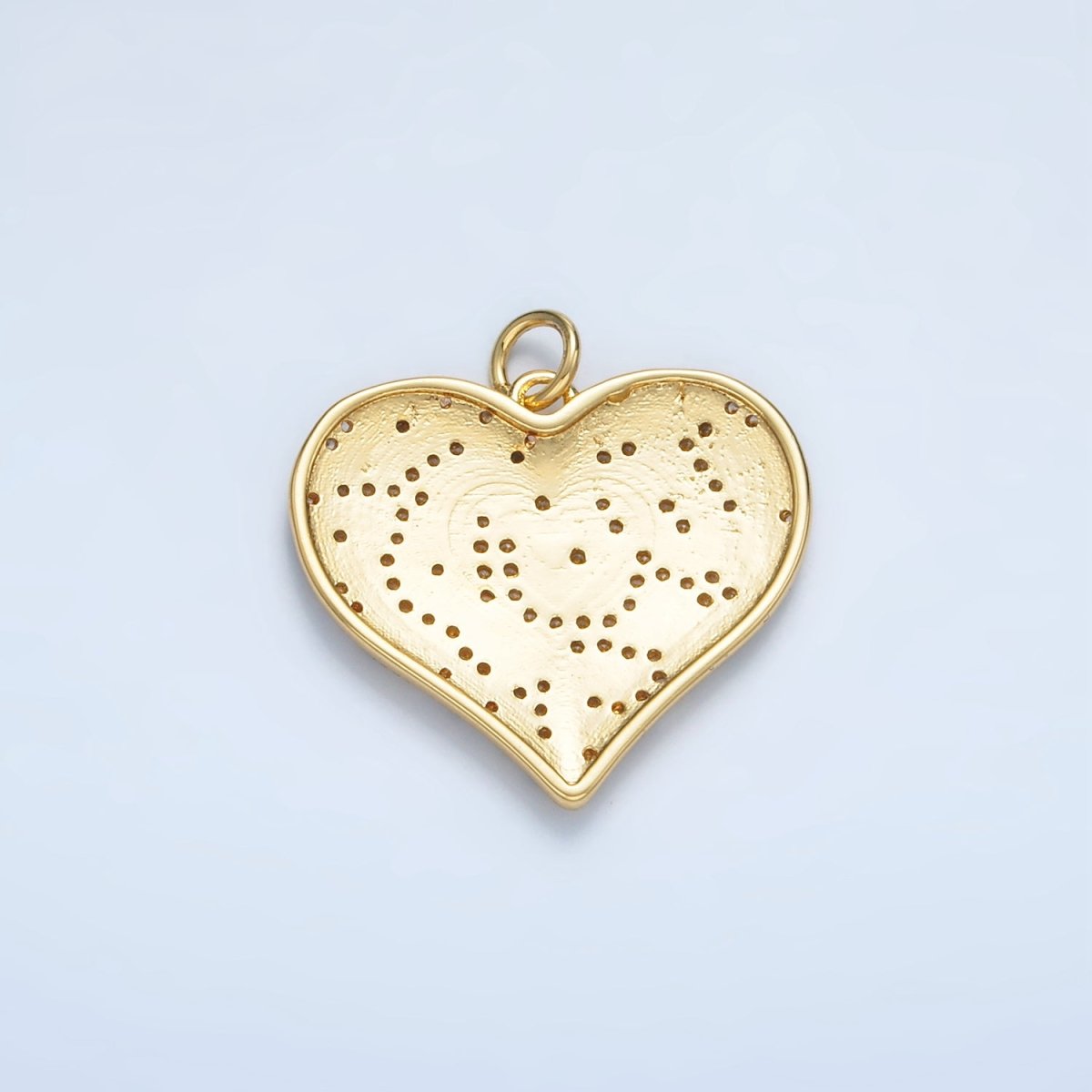 24K Gold Filled Leopard Heart Charm with CZ Stone M - 911 - DLUXCA