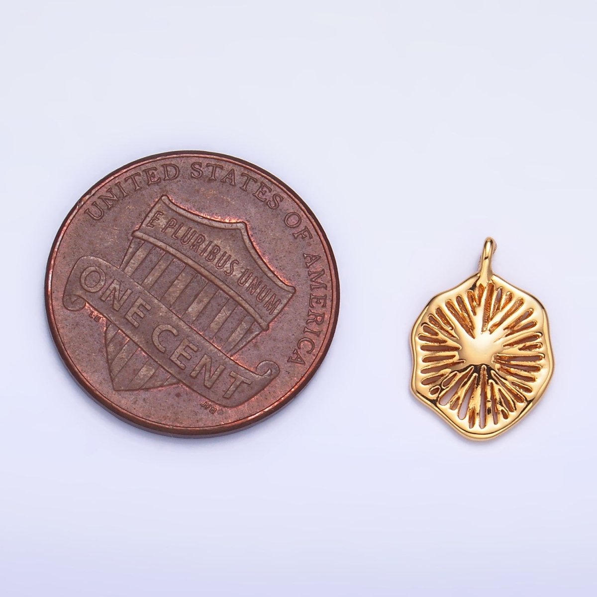 24K Gold Filled Linear Open Curved Abstract Charm | W261 - DLUXCA