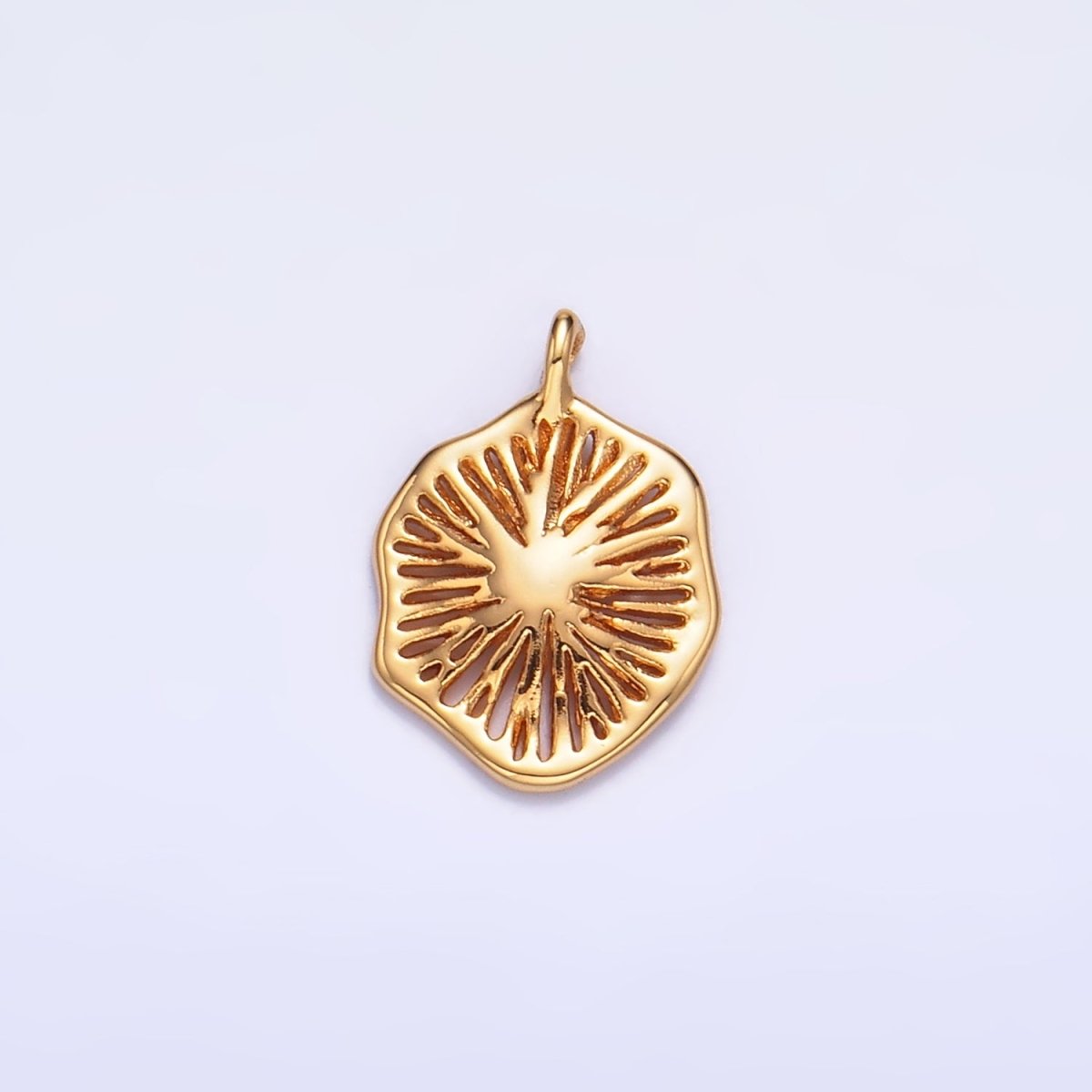 24K Gold Filled Linear Open Curved Abstract Charm | W261 - DLUXCA