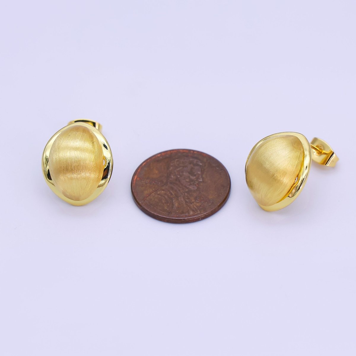 24K Gold Filled Lined C - Shaped Hoop Earrings | AB669 - DLUXCA