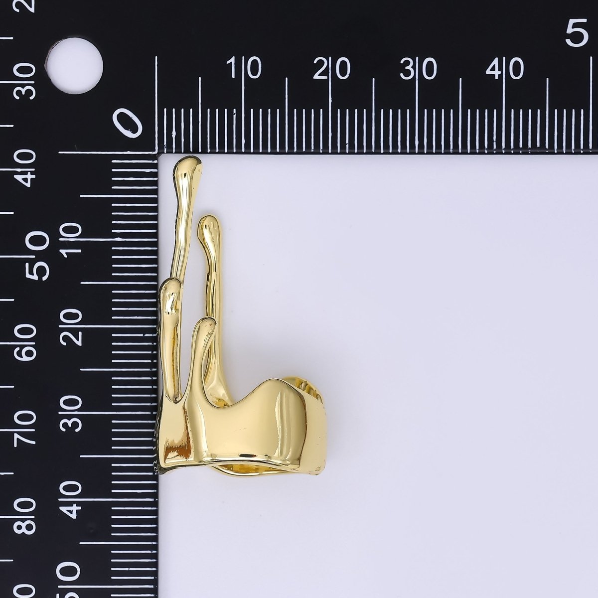 24K Gold Filled Liquid Drip Adjustable Open Ring | O1466 - DLUXCA