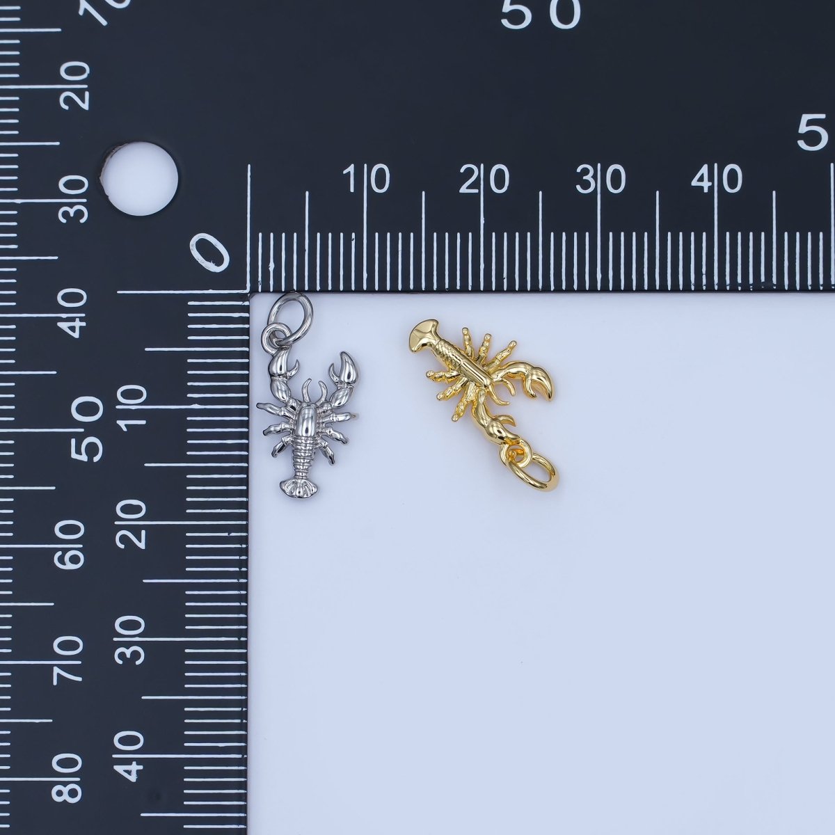 24K Gold Filled Lobster Multidimensional 3D Charm in Gold & Silver | AF476 - DLUXCA