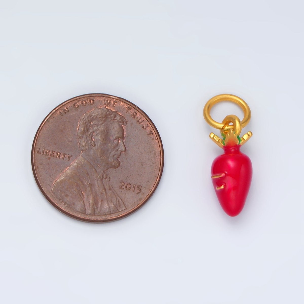 24K Gold Filled Long Red Beets Vegie Charm | AG919 - DLUXCA