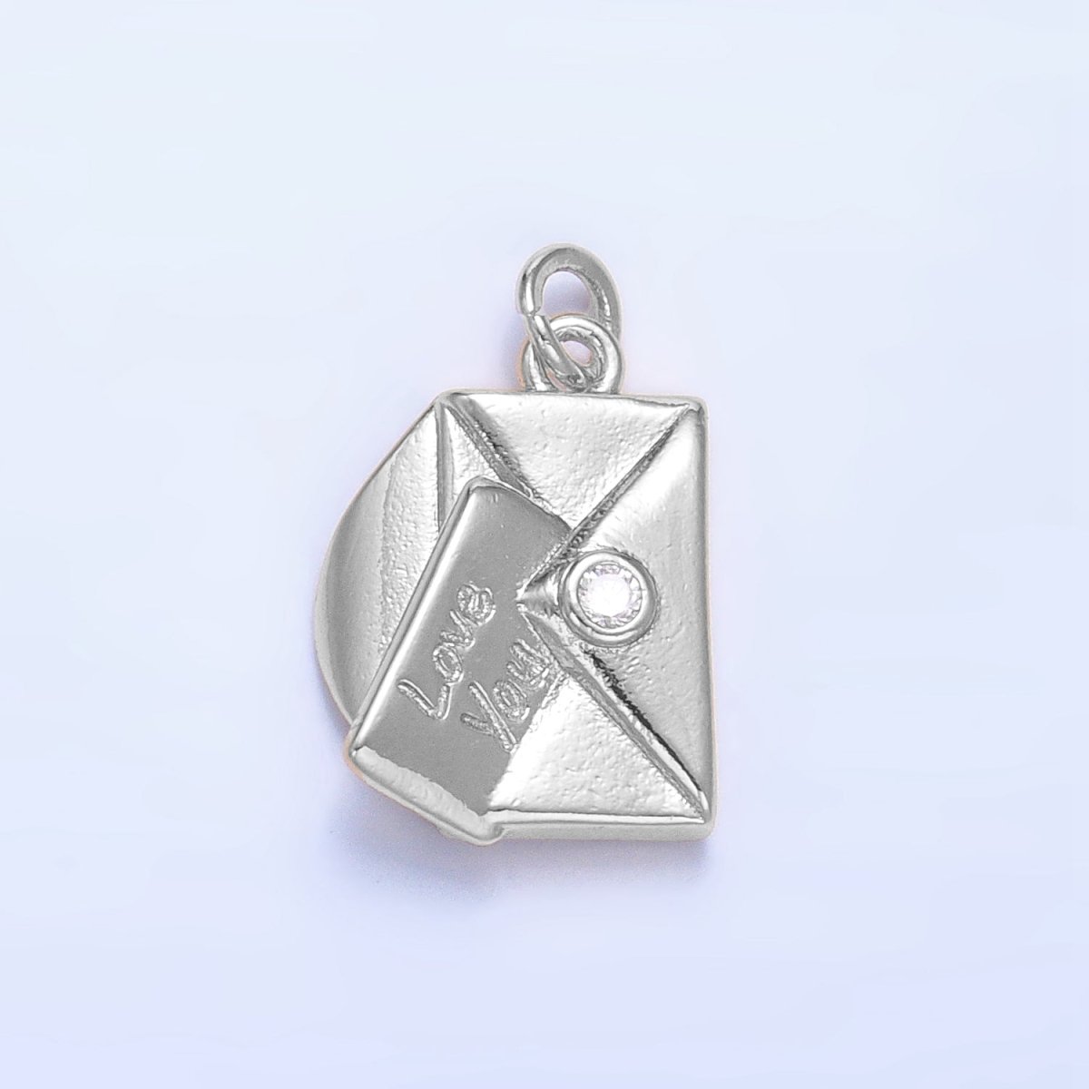 24K Gold Filled "Love You" Script Letter CZ Charm in Gold, Silver & Mixed Metal | W101 N046 - DLUXCA