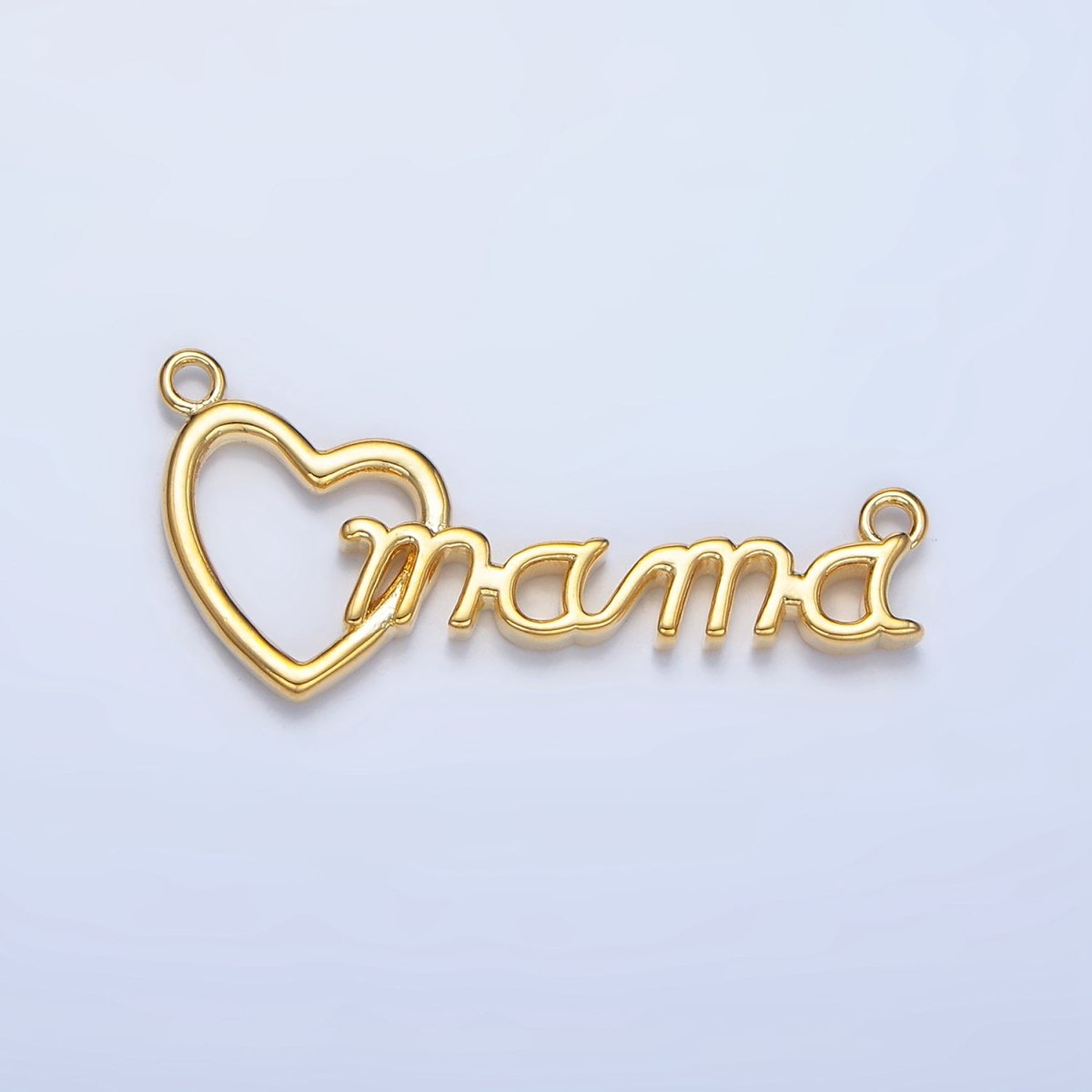 24K Gold Filled "MAMA" Heart Script Minimalist Connector | F526 - DLUXCA