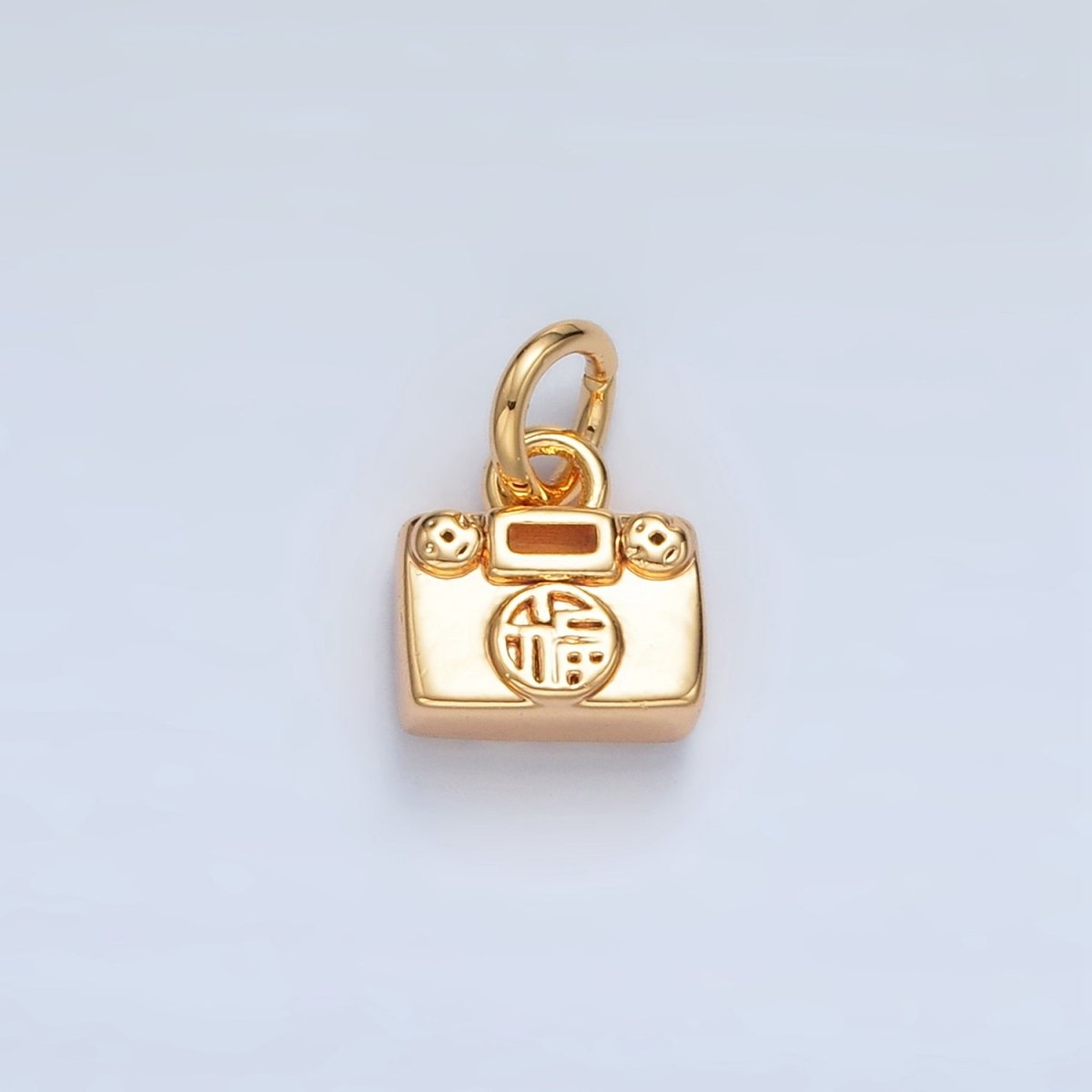 24K Gold Filled Mandarin Script Lucky Mini Charm | AG936 - DLUXCA