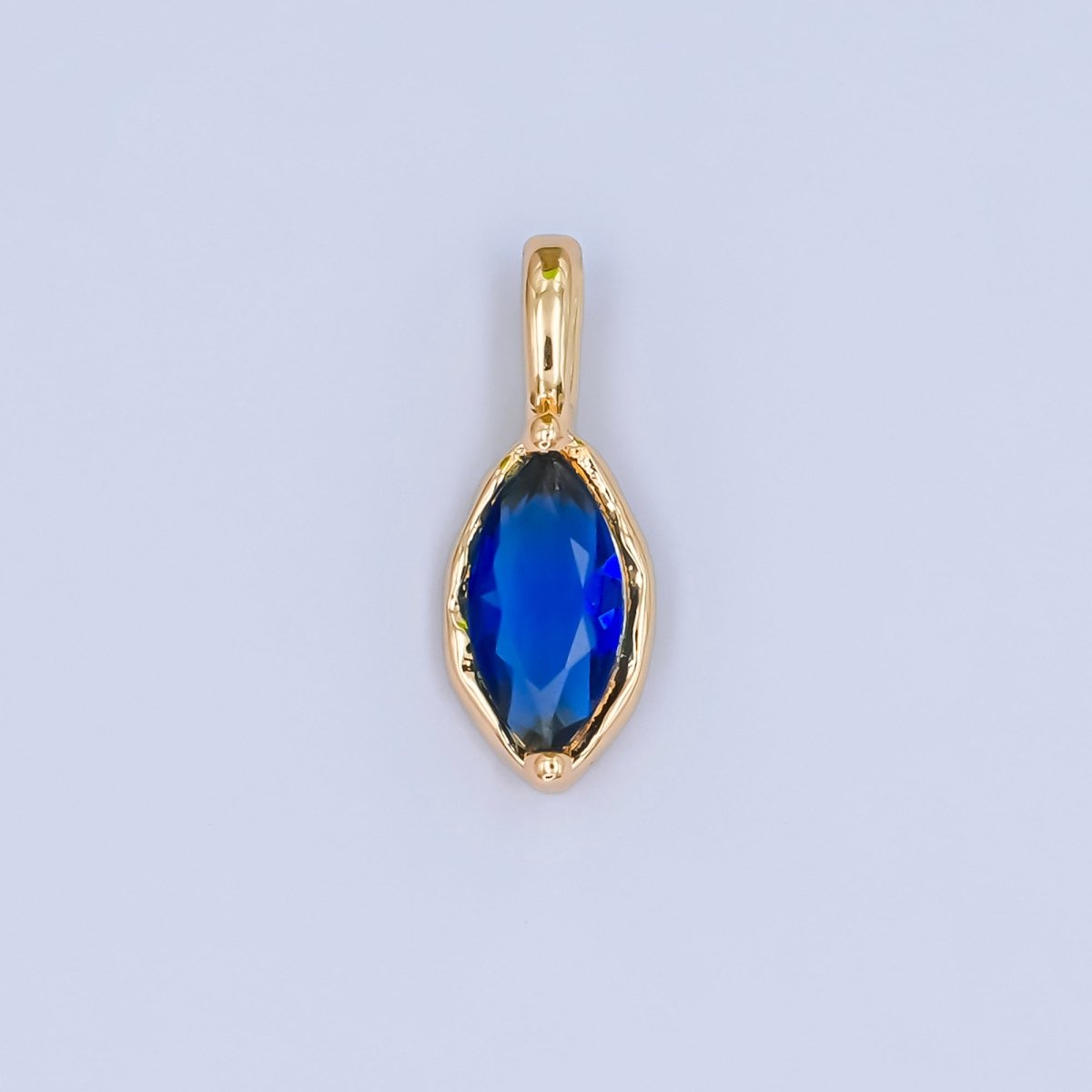 24K Gold Filled Marquise CZ Molten Bezel Pendant | AA1472 - AA1477 - DLUXCA