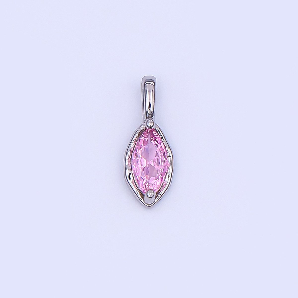 24K Gold Filled Marquise CZ Molten Bezel Pendant in Gold & Silver | AH433 - AH435 - DLUXCA