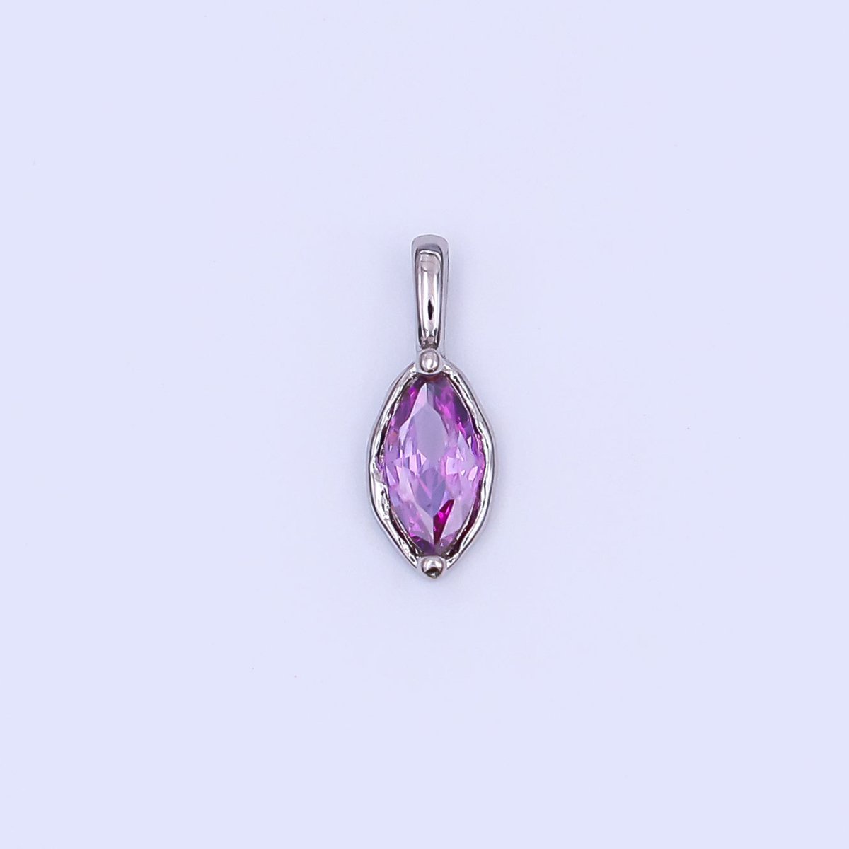 24K Gold Filled Marquise CZ Molten Bezel Pendant in Gold & Silver | AH433 - AH435 - DLUXCA