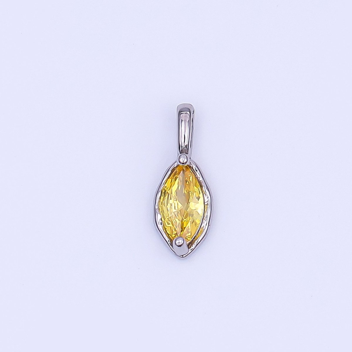 24K Gold Filled Marquise CZ Molten Bezel Pendant in Gold & Silver | AH433 - AH435 - DLUXCA