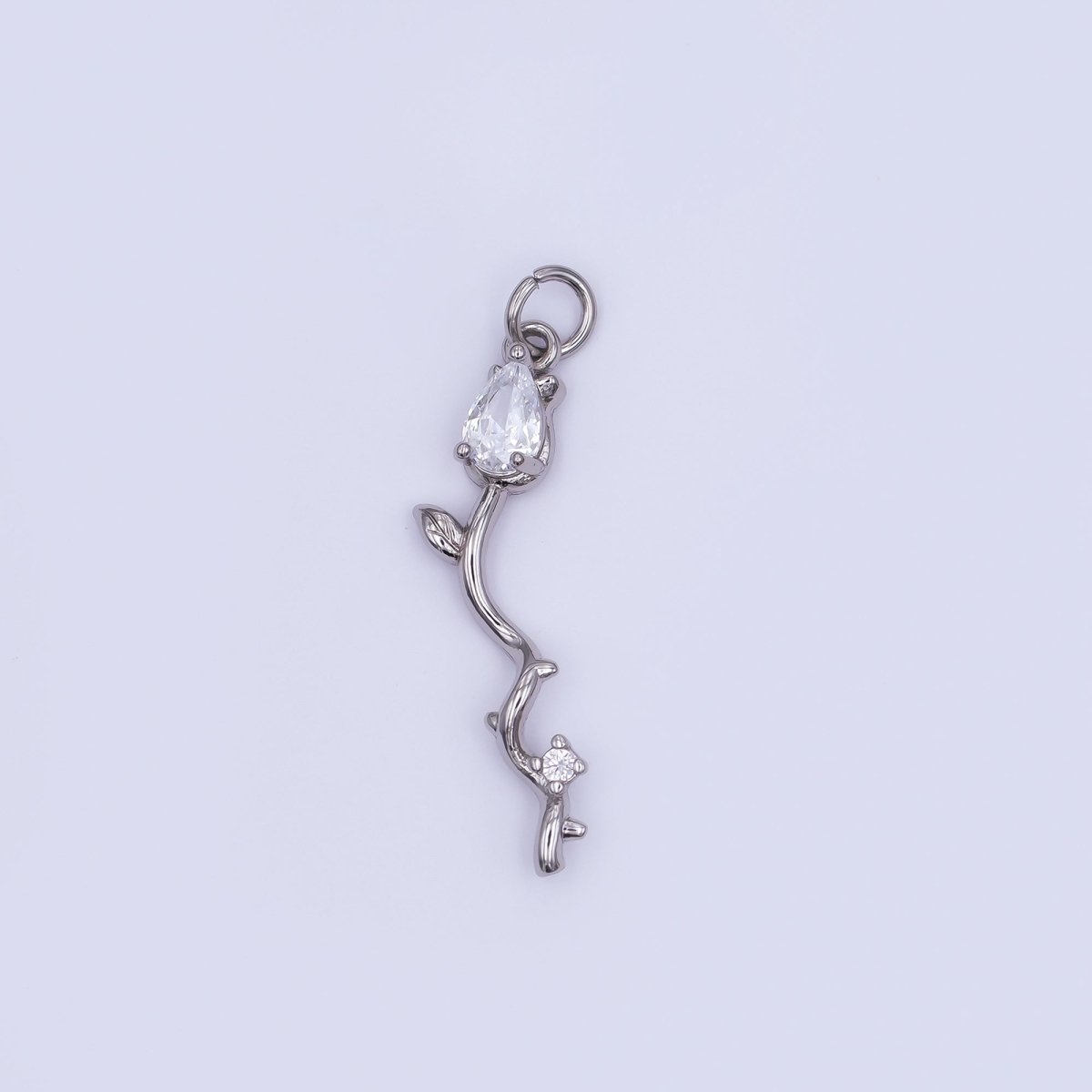 24K Gold Filled Marquise Tulip Flower Wavy Charm in Gold & Silver | AF473 - DLUXCA