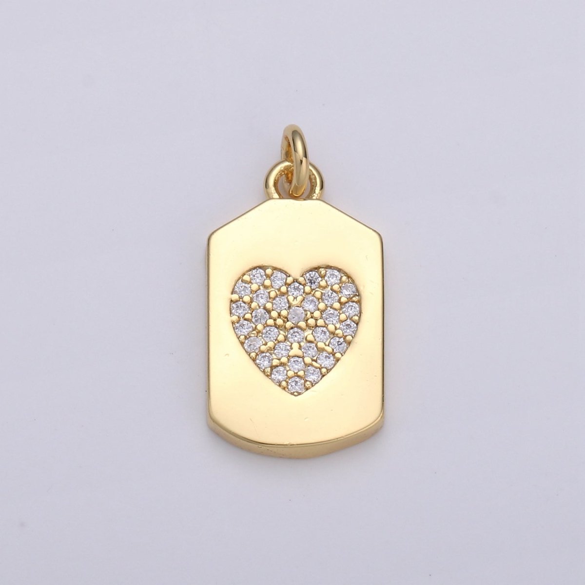 24K Gold Filled Micro Pave CZ Heart Pendant | D510 - DLUXCA