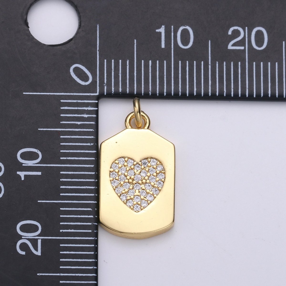 24K Gold Filled Micro Pave CZ Heart Pendant | D510 - DLUXCA