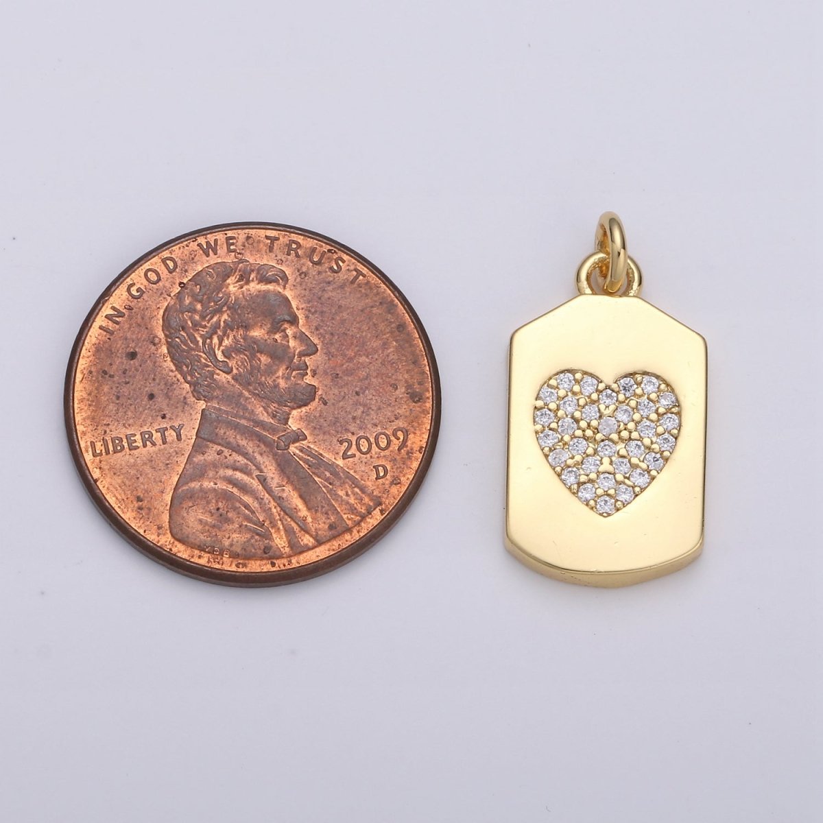 24K Gold Filled Micro Pave CZ Heart Pendant | D510 - DLUXCA