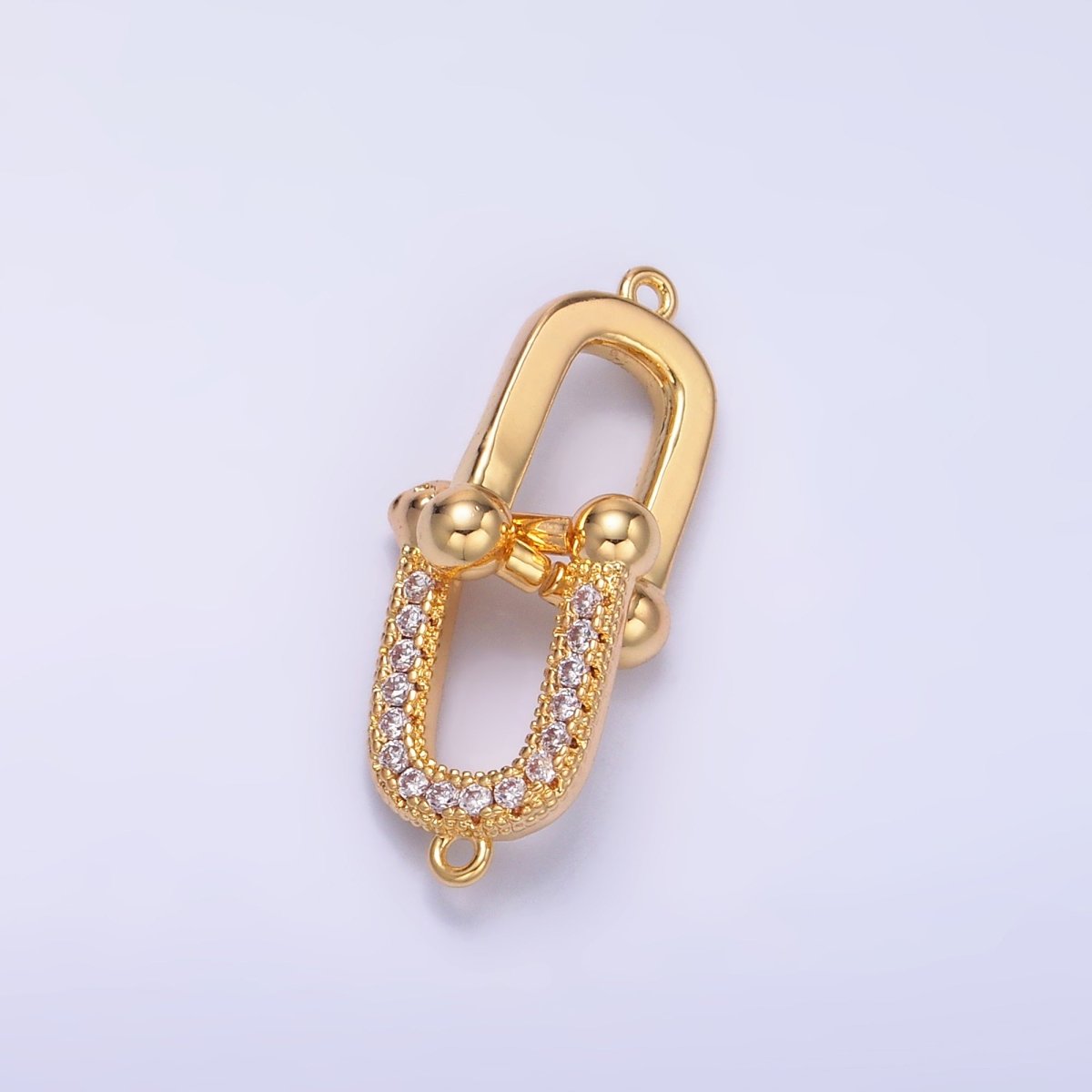 24K Gold Filled Micro Paved CZ Chain Link Connector | Z1056 - DLUXCA