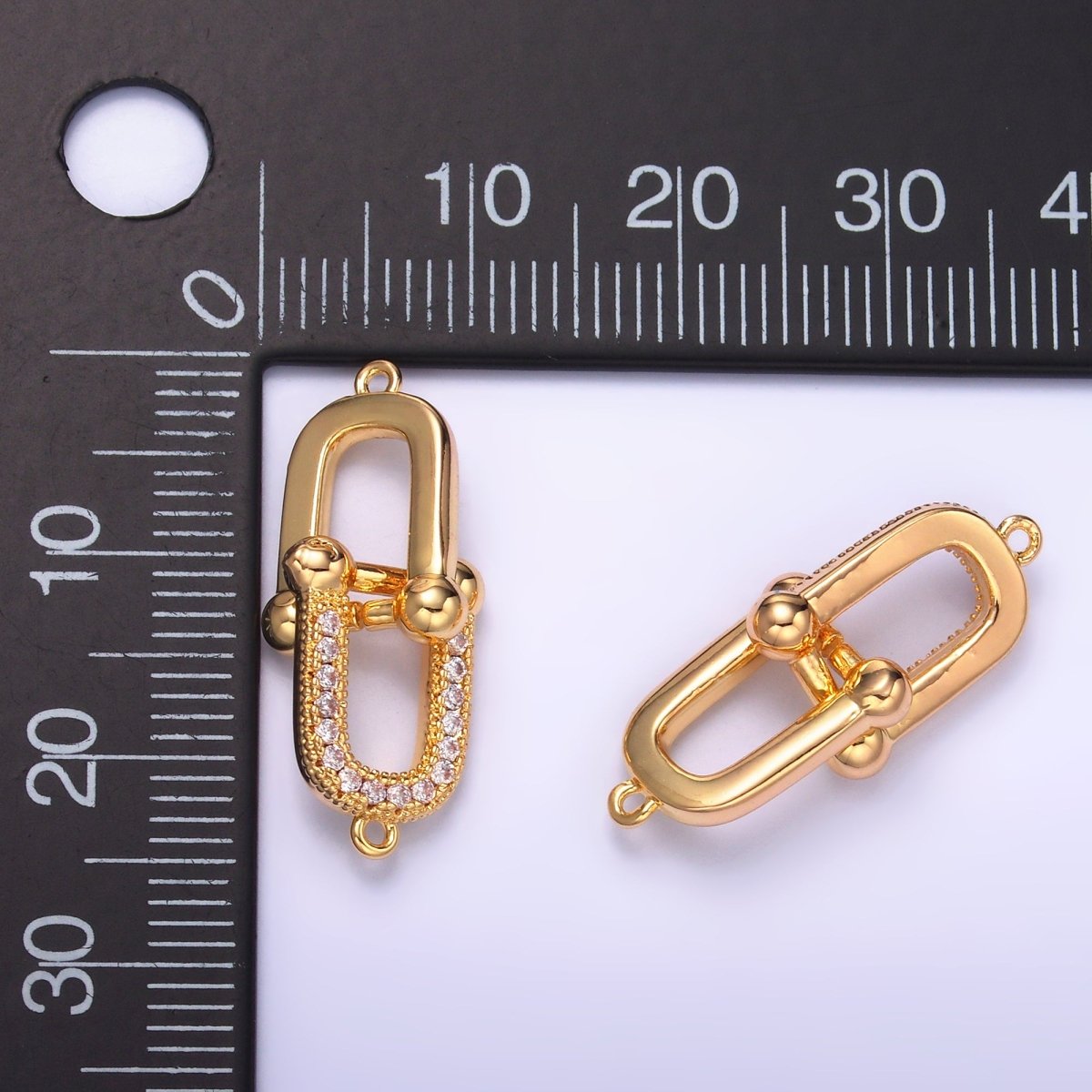 24K Gold Filled Micro Paved CZ Chain Link Connector | Z1056 - DLUXCA