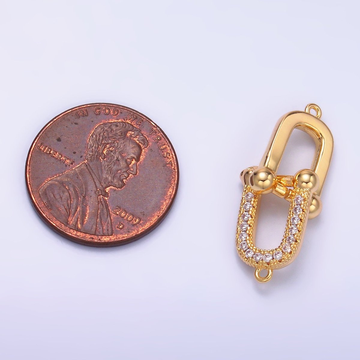 24K Gold Filled Micro Paved CZ Chain Link Connector | Z1056 - DLUXCA