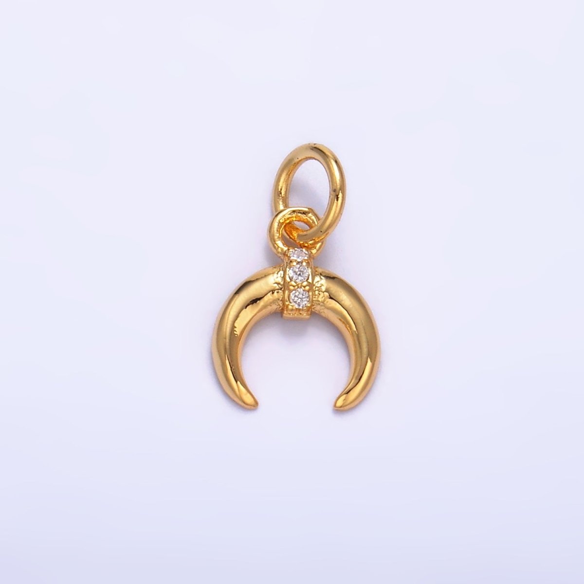 24K Gold Filled Micro Paved CZ Horn Tusk Charm | W319 - DLUXCA