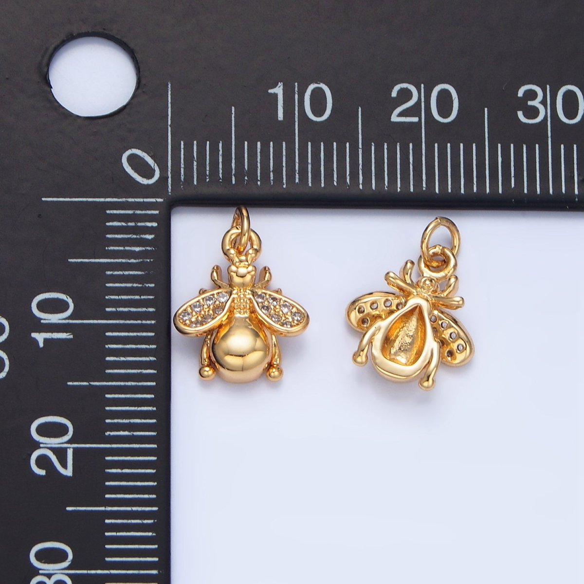 24K Gold Filled Micro Paved CZ Insect Animal Charm | X874 - DLUXCA