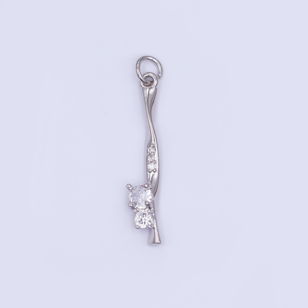 24K Gold Filled Micro Paved CZ Molten Drip Charm in Gold & Silver | AF469 - DLUXCA