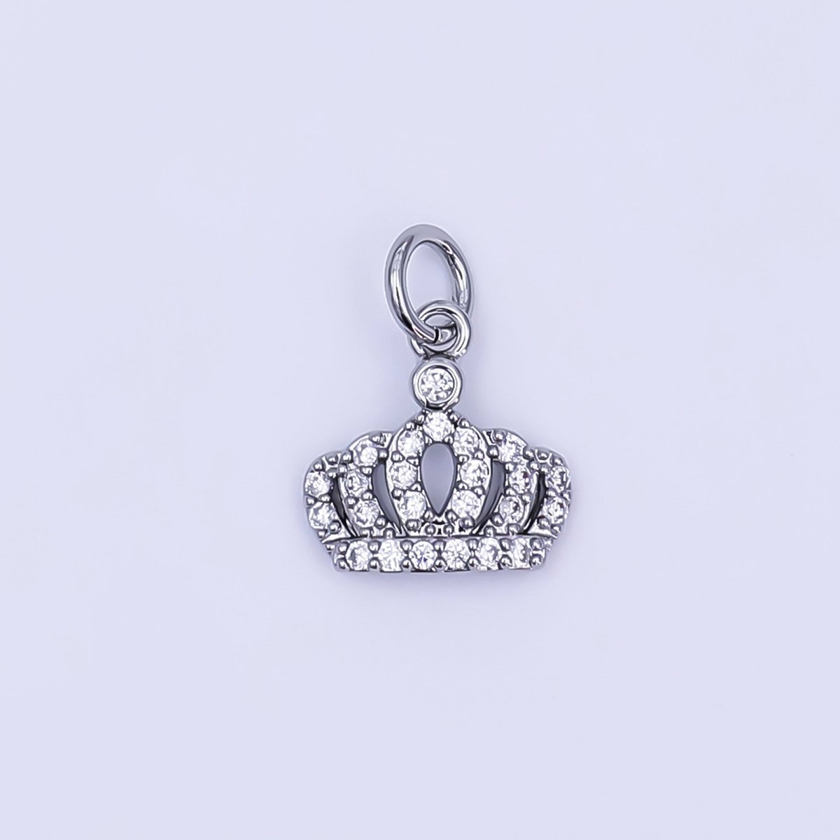 24K Gold Filled Micro Paved CZ Royal Crown Charm in Gold & Silver | AJ299 - DLUXCA