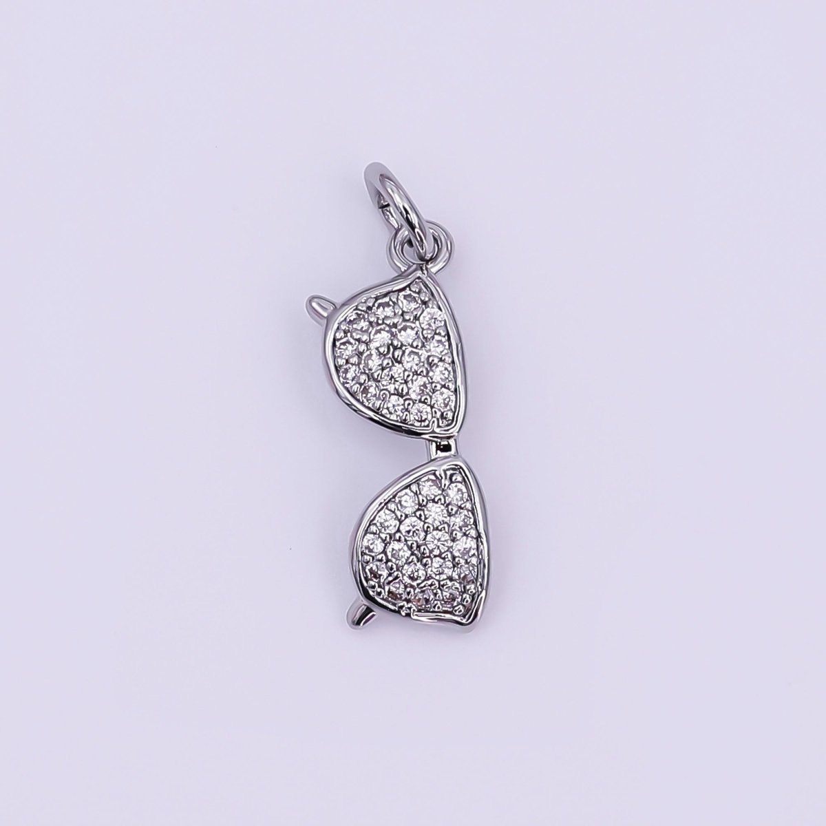 24K Gold Filled Micro Paved CZ Sunglasses Eyewear Charm in Gold & Silver | AJ325 - DLUXCA