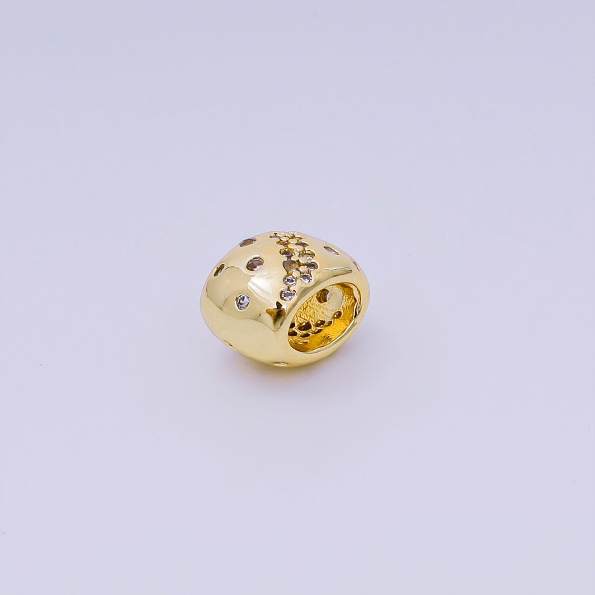 24K Gold Filled Micro Paved CZ The Galaxy Bead Spacer | B - 927 - DLUXCA