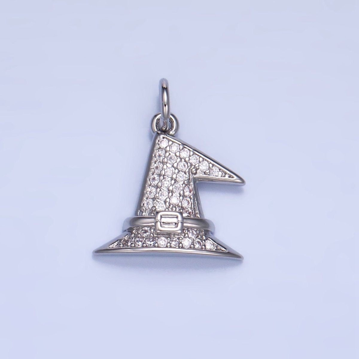 24K Gold Filled Micro Paved CZ Witch's Hat Charm in Gold & Silver | X927 - DLUXCA