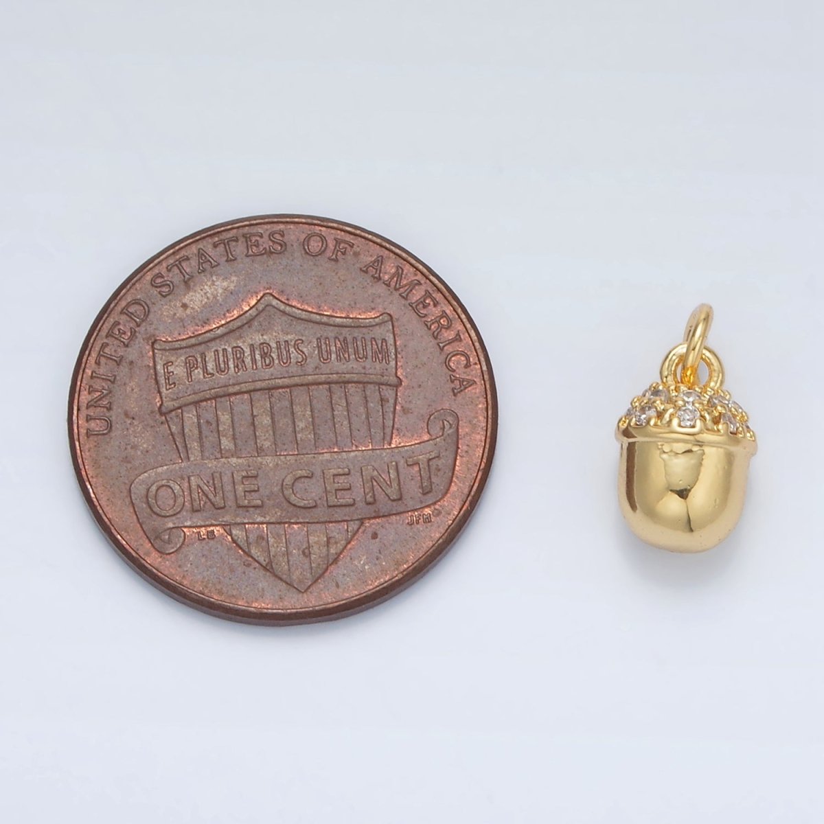 24K Gold Filled Micropaved Acorn Charm | AC - 158 - DLUXCA