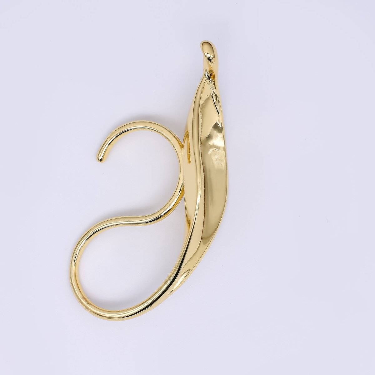 24K Gold Filled Midas Leaf Statement Open Ring | O1464 - DLUXCA