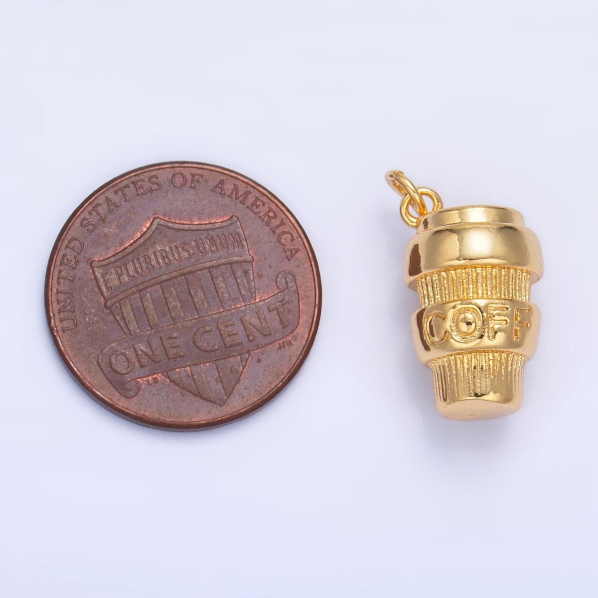 24K Gold Filled Mini 3D Multidimensional Coffee Tumbler Drink Charm in Gold & Silver | W670 - DLUXCA