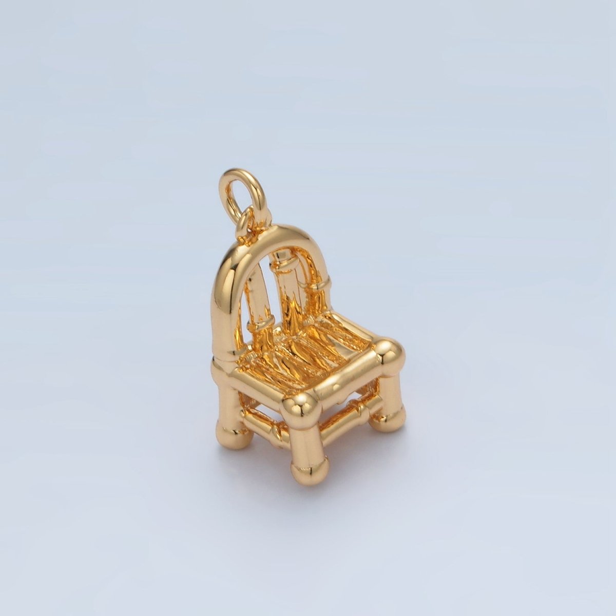 24K Gold Filled Mini Bamboo Sitting Chair Furniture Charm | AG903 - DLUXCA