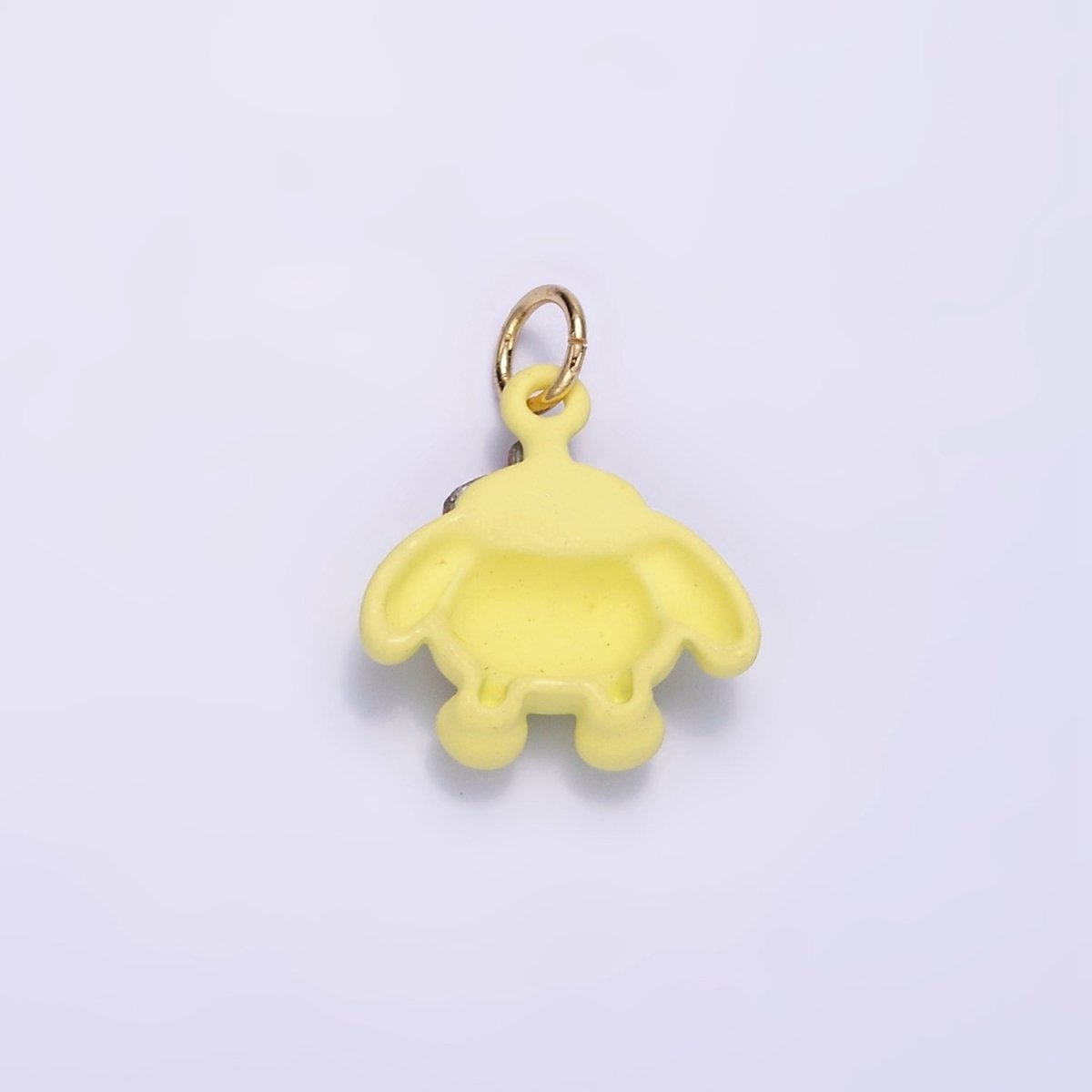 24K Gold Filled Mini Bear Dog Yellow Enamel Animal Charm | D030 - DLUXCA