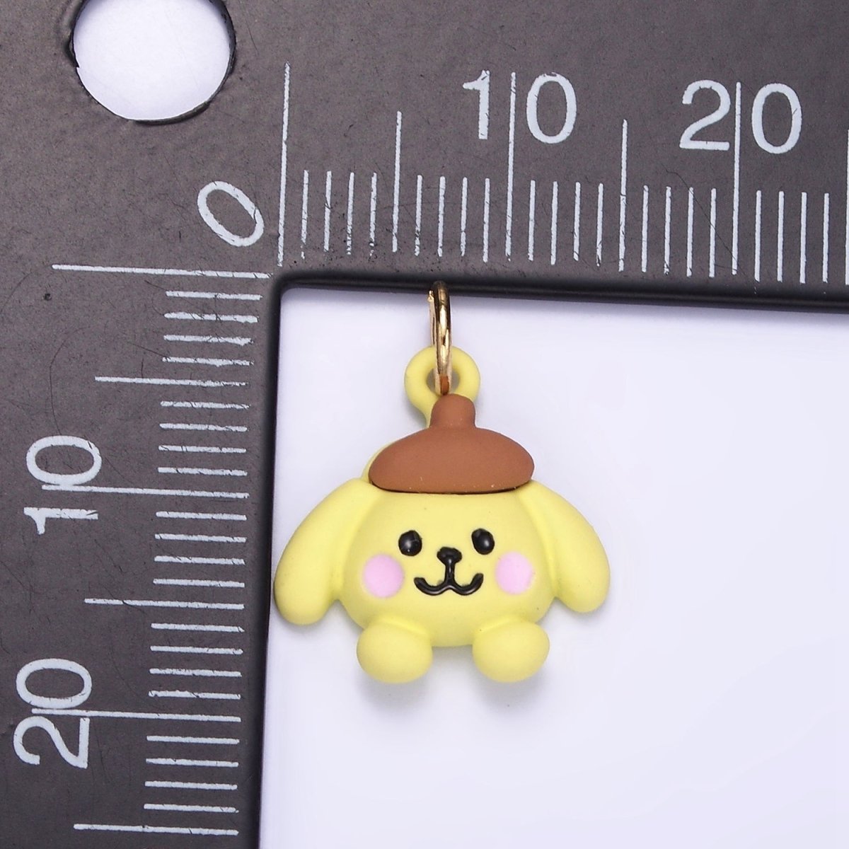 24K Gold Filled Mini Bear Dog Yellow Enamel Animal Charm | D030 - DLUXCA